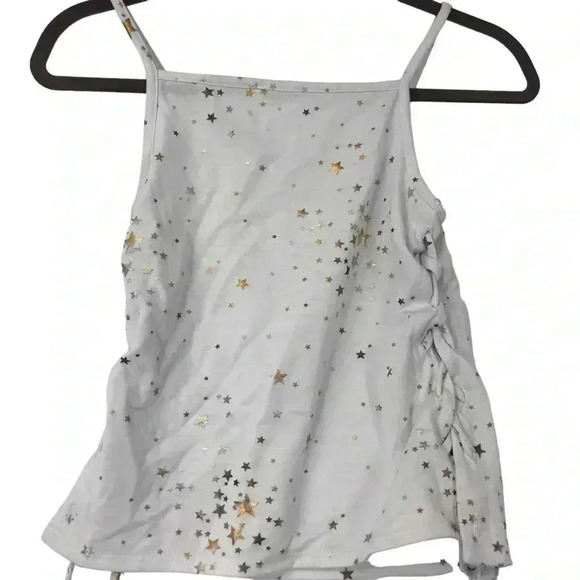 PINC SHIRT GIRLS XL PREMIUM WHITE GOLD SILVER STAR TANK TOP STYLE 22880K - Picture 9 of 13